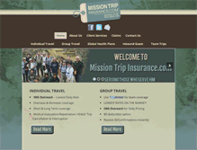 Tablet Screenshot of missiontripinsurance.com